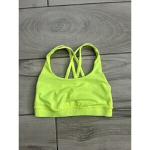 Lululemon white size 2 sports bra Neon Yellow KB Energy Bra